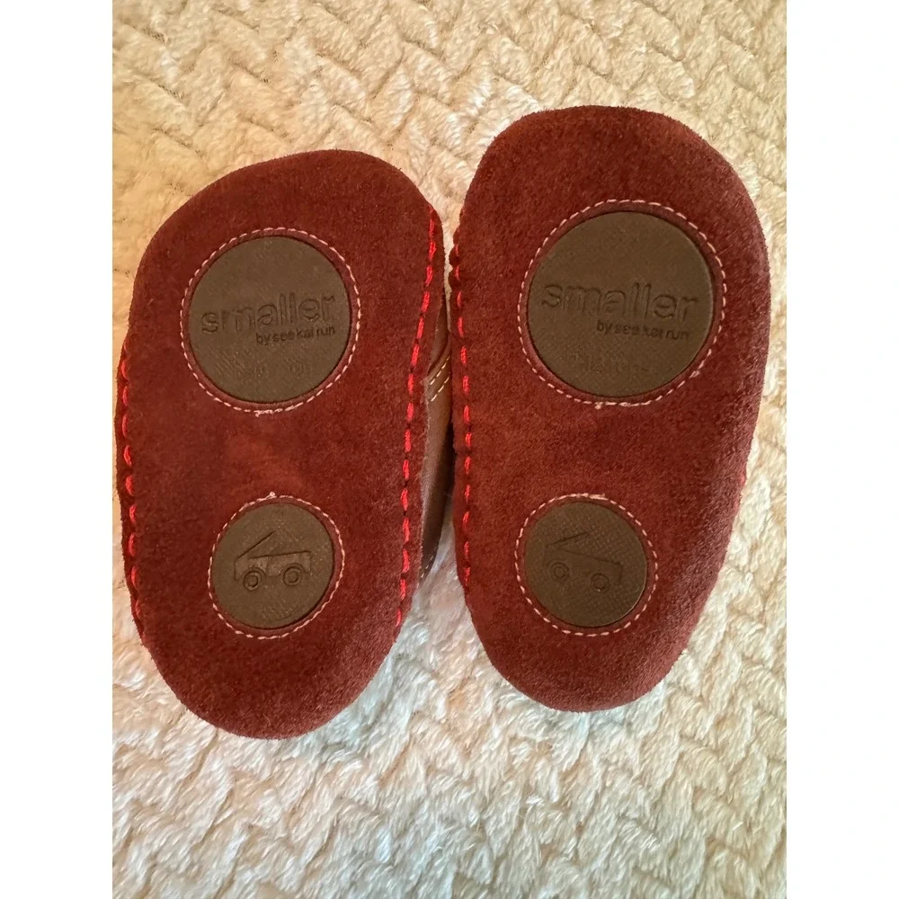 Smaller by See Kai Run Baby Boys Brown Red Leather Crib Shoes‎ 9-12 Months